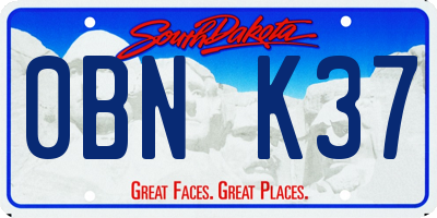 SD license plate 0BNK37