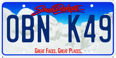 SD license plate 0BNK49
