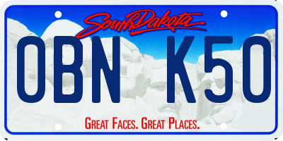 SD license plate 0BNK50