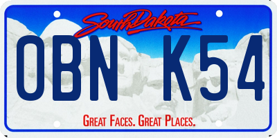 SD license plate 0BNK54