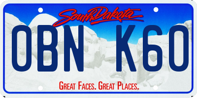SD license plate 0BNK60