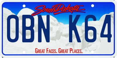 SD license plate 0BNK64