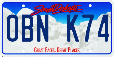 SD license plate 0BNK74
