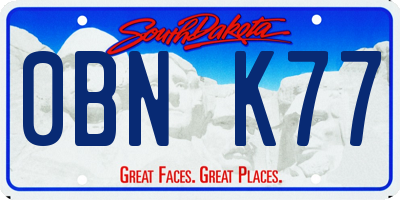 SD license plate 0BNK77