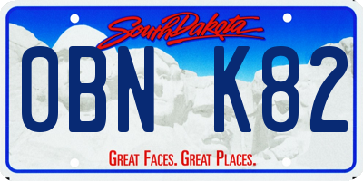 SD license plate 0BNK82