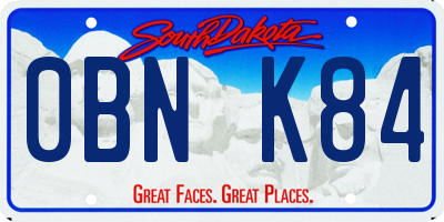 SD license plate 0BNK84
