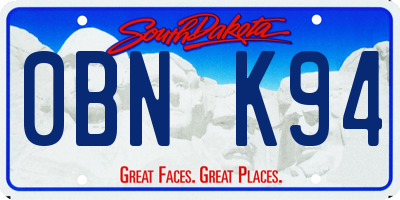SD license plate 0BNK94