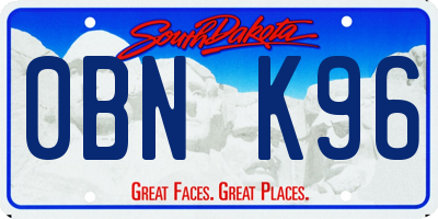 SD license plate 0BNK96
