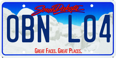 SD license plate 0BNL04