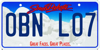 SD license plate 0BNL07