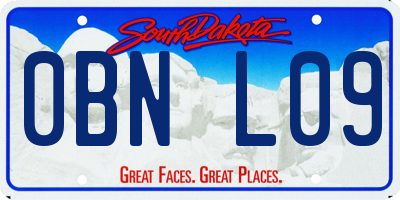 SD license plate 0BNL09