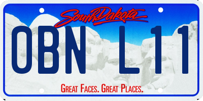 SD license plate 0BNL11