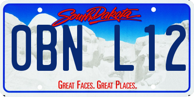 SD license plate 0BNL12
