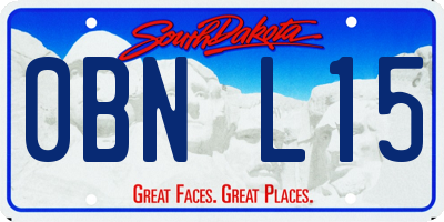 SD license plate 0BNL15