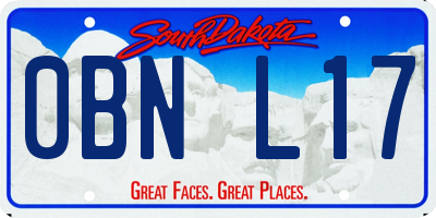 SD license plate 0BNL17