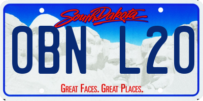 SD license plate 0BNL20