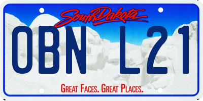 SD license plate 0BNL21