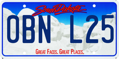 SD license plate 0BNL25