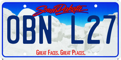 SD license plate 0BNL27
