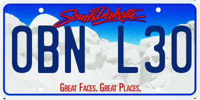 SD license plate 0BNL30