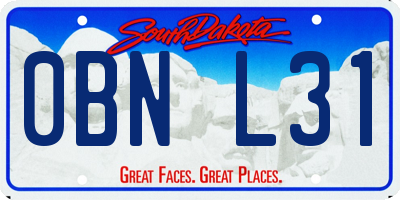 SD license plate 0BNL31