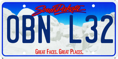 SD license plate 0BNL32
