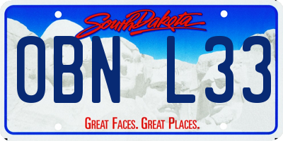 SD license plate 0BNL33