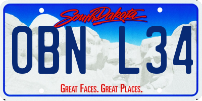 SD license plate 0BNL34