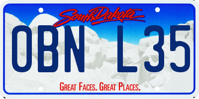 SD license plate 0BNL35