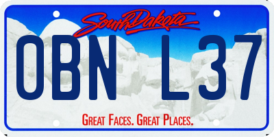 SD license plate 0BNL37