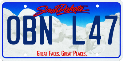 SD license plate 0BNL47