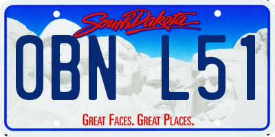 SD license plate 0BNL51