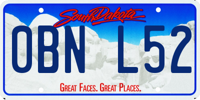 SD license plate 0BNL52