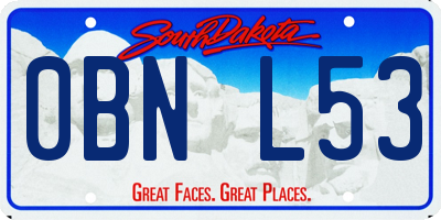 SD license plate 0BNL53