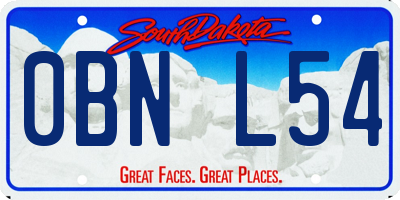 SD license plate 0BNL54