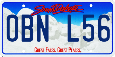 SD license plate 0BNL56