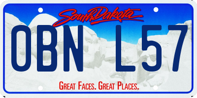 SD license plate 0BNL57