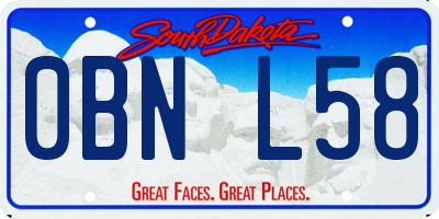 SD license plate 0BNL58