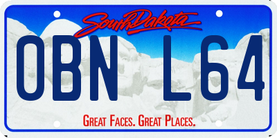 SD license plate 0BNL64