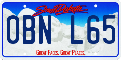 SD license plate 0BNL65