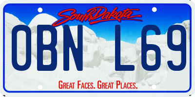 SD license plate 0BNL69