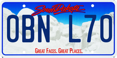 SD license plate 0BNL70