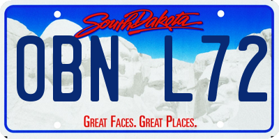 SD license plate 0BNL72