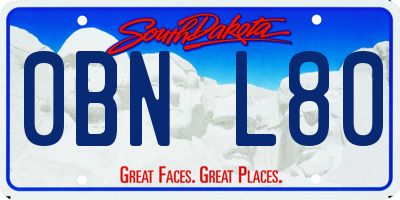 SD license plate 0BNL80