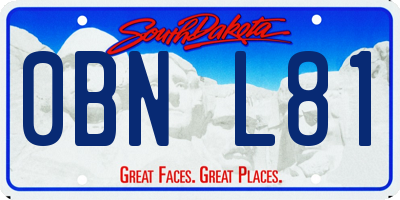 SD license plate 0BNL81