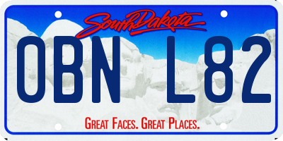 SD license plate 0BNL82