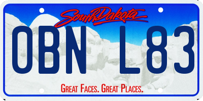 SD license plate 0BNL83