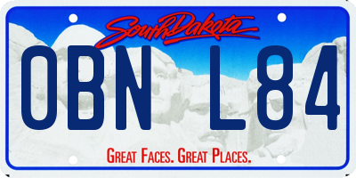 SD license plate 0BNL84