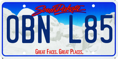 SD license plate 0BNL85