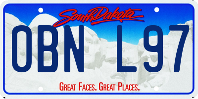 SD license plate 0BNL97